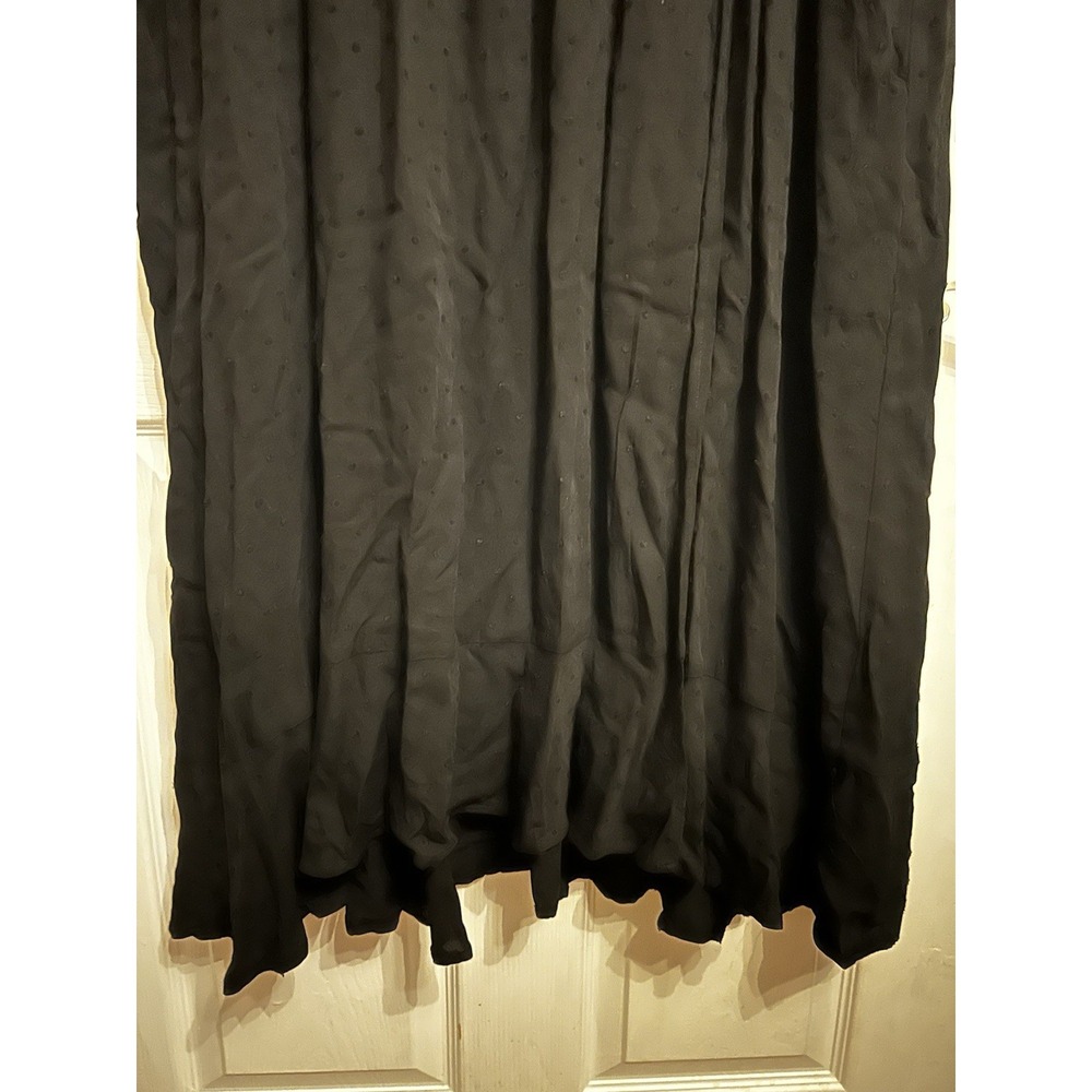 NWT Torrid 4 Dress 26 Midi Swiss Linen Surplice Wrap Dress V-Neck Wrap Tie Black - Picture 12 of 16